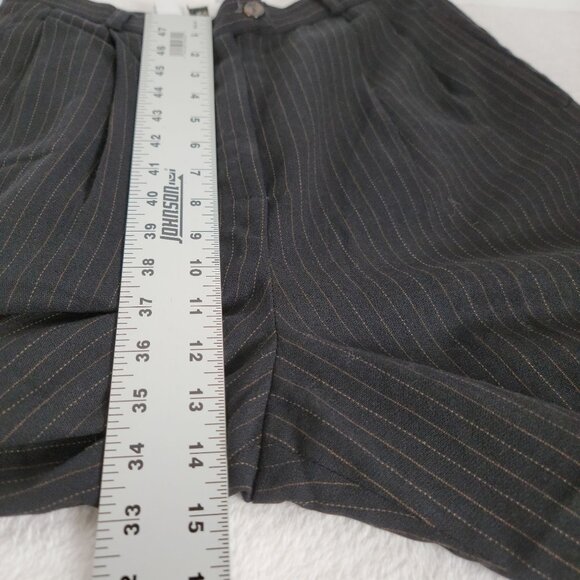 Evan-Picone Womens Black Pinstripe Wool Pleated Dress Pants Sz 10 Career Pockets - Picture 8 of 11